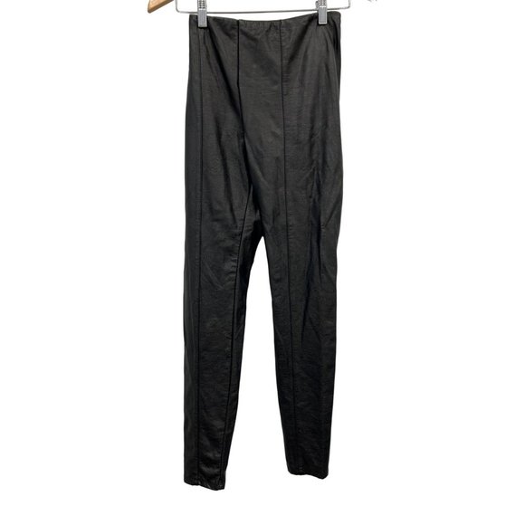 Lysse Faux Vegan Leather Leggings Women S Black High Waist Skinny Tummy Control - Picture 1 of 7
